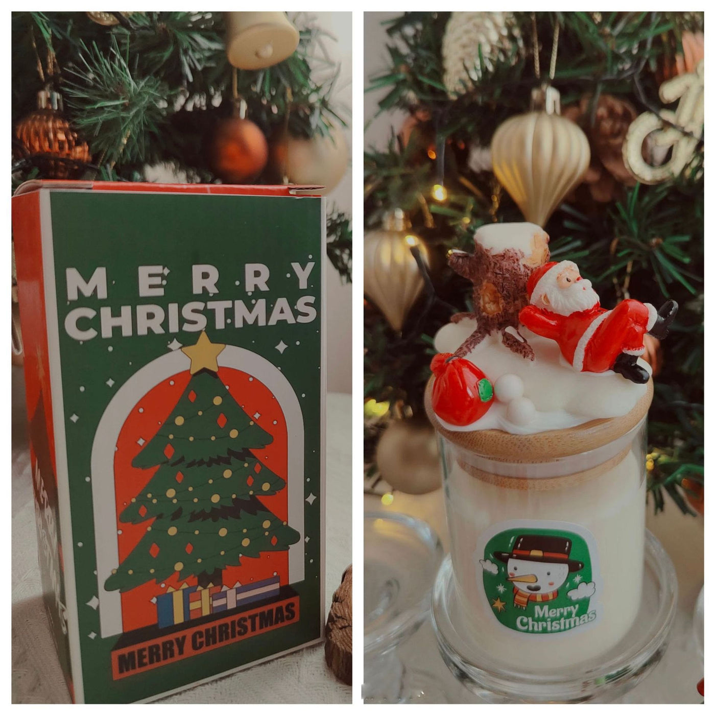 Olivenorma Christmas Santa Decor Candle