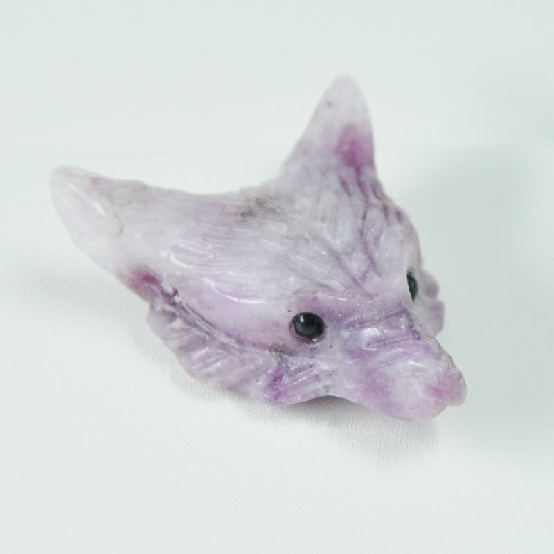 Olivenorma Spirit Guardian Wolf Head Crystal Carving Gemstone Decoration - Lepidolite - With Card - image 31
