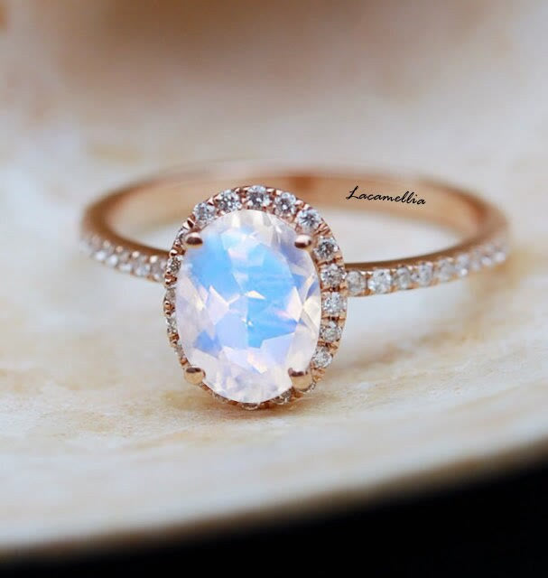 Olivenorma Luxury Moonstone Rose Gold Ring