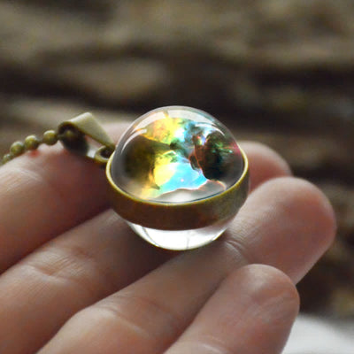 Three-dimensional Glass Ball Colorful Necklace