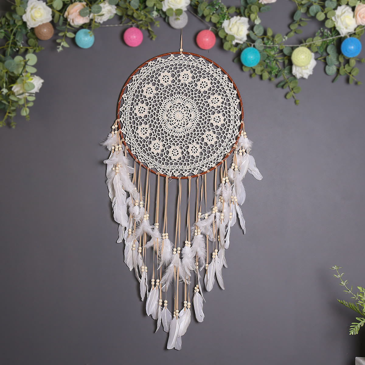 Olivenorma Handwoven Bohemian Home Decor Large Dream Catcher