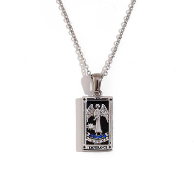 Olivenorma Stainless Steel 18k Gold Plated Tarot Card Necklace