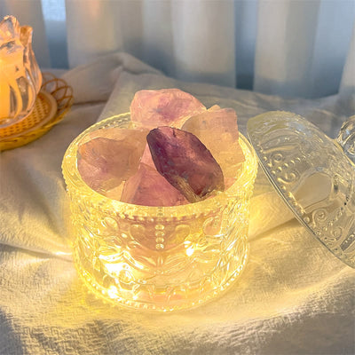 Olivenorma Diffuser Stone Carved Glass Cup Crystal Aromatherapy Lamp