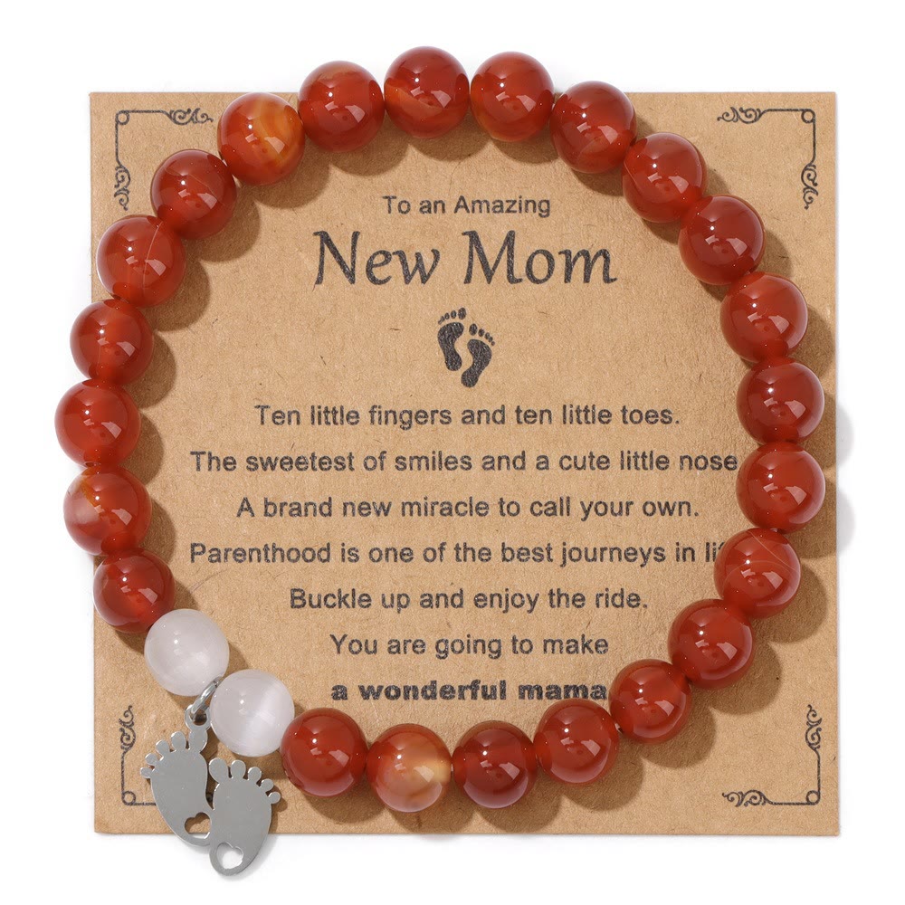 Olivenorma "New Mother" Gift Natural Stone Beaded Bracelet