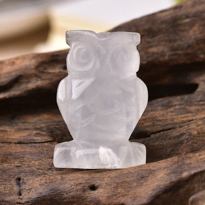 Olivenorma Natural Crystal Owl Gemstone Decoration