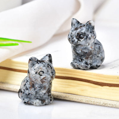 Olivenorma Crystal Kitten Stone Carving Crafts Gemstone Decoration