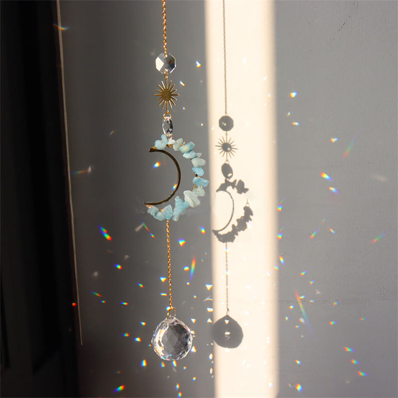 Olivenorma Moon Suncatcher Wall Hanging Wind Chime