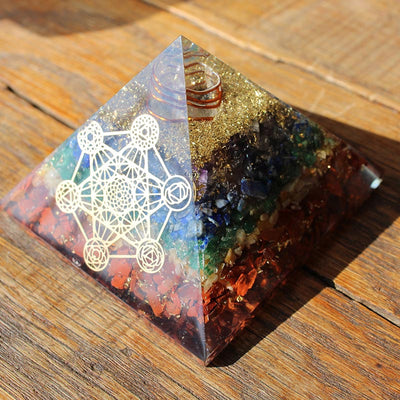 Olivenorma Chakra Metatron's Cube Orgone Pyramid