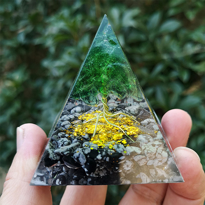 Olivenorma Alabaster Orgone Pyramid