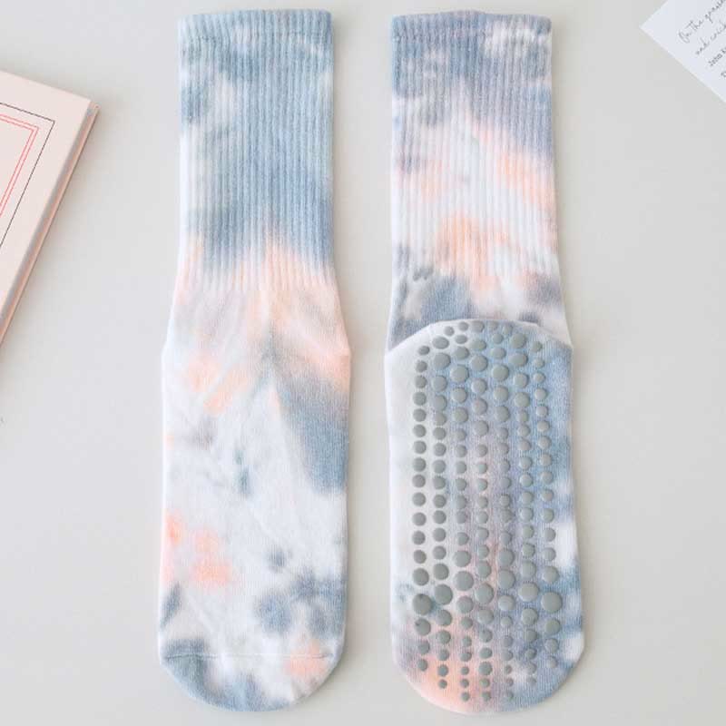 Olivenorma Medium-Tube Tie-dye Anti Slip Yoga Socks