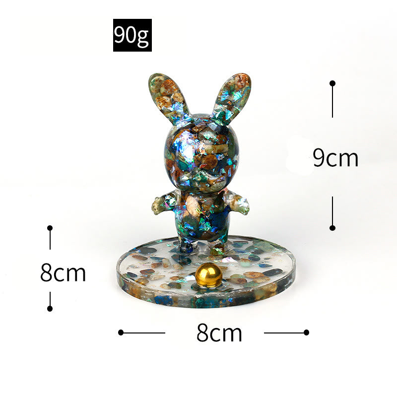 Olivenorma Natural Crystal Gravel Epoxy Rabbit Mobile Phone Holder