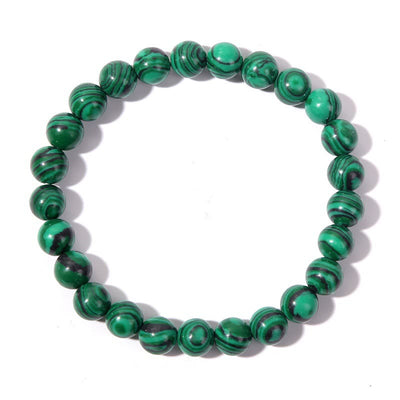 Olivenorma 8mm Malachite Black Onyx Beaded Bracelet