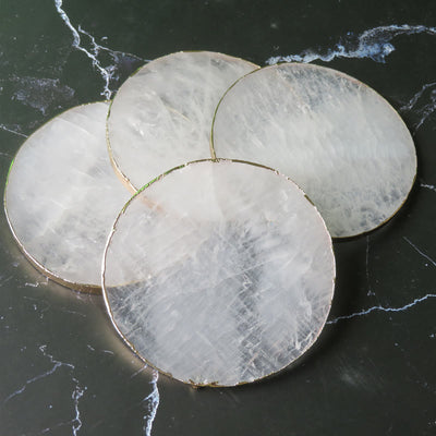 Olivenorma Clear Crystal Round Coaster Gemstone Decoration