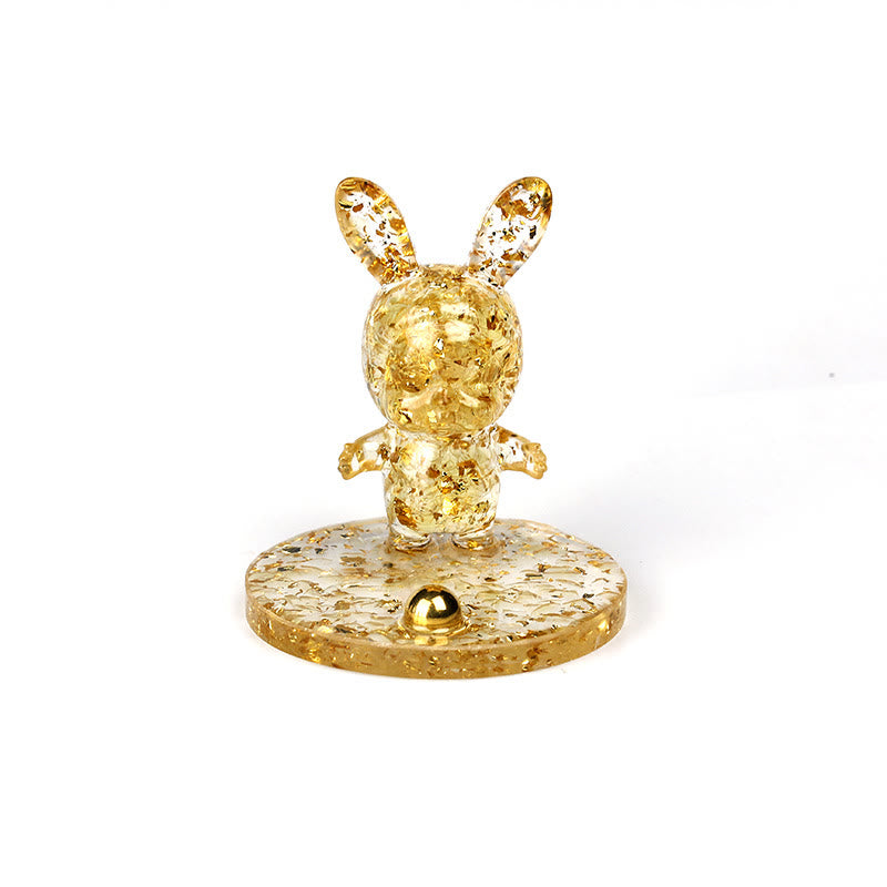 Olivenorma Natural Crystal Gravel Epoxy Rabbit Mobile Phone Holder