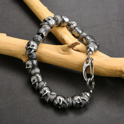 Olivenorma Natural Tiger Eye Handmade Stainless Steel Bracelet
