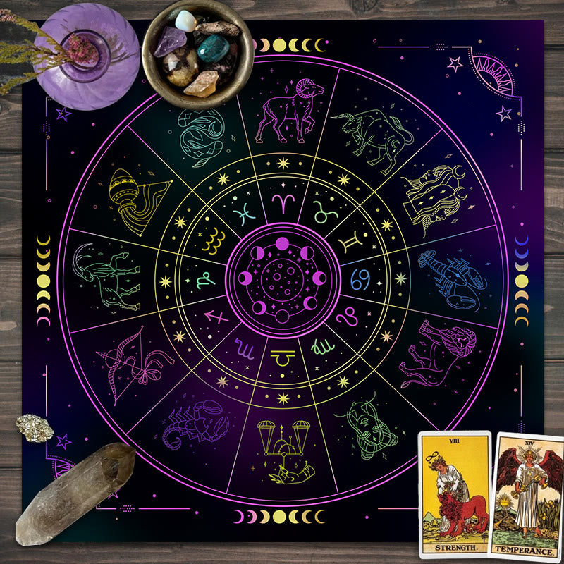 Olivenorma Constellations Zodiac Signs Divination Tarot Tablecloth