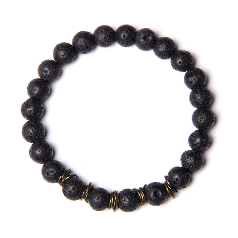 Olivenorma Polished Natural Stone 8mm Bead Stretch Yoga Bracelet