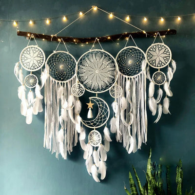 Olivenorma Set Of 5 Feather Moon And Stars Dream Catcher