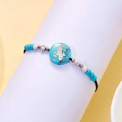 Olivenorma 12 Constellations Zodiac Pattern Turquoise Braided Bracelet