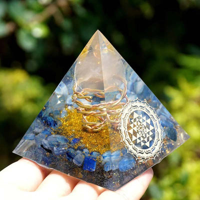 Olivenorma Kyanite Rose Quartz Orgone Pyramid