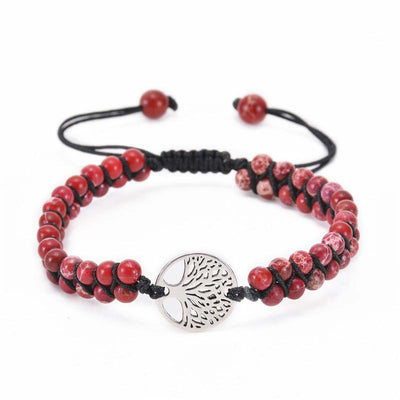 Olivenorma Tree of Life Natural Crystal Double Braided Bracelet