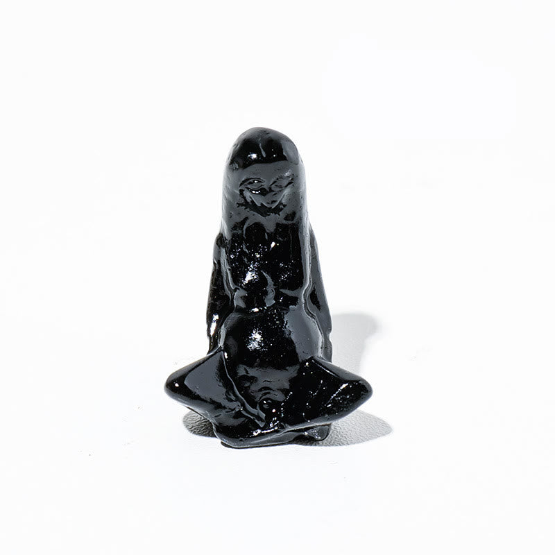 Olivenorma Natural Rough Stone Goddess Gaia Carving Gemstone Decoration - Obsidian - image 11