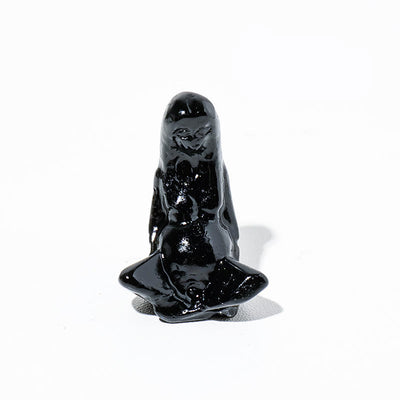 Olivenorma Natural Rough Stone Goddess Gaia Carving Gemstone Decoration - Obsidian - image 11