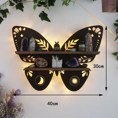 Olivenorma Wooden Butterfly Shelves Crystal Lamp Shelf