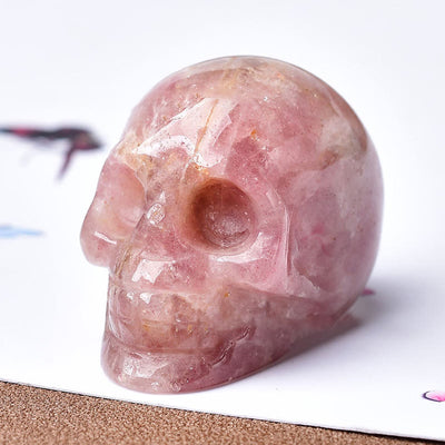 Olivenorma Crystal Engraved Skull Crafts Gemstone Decoration