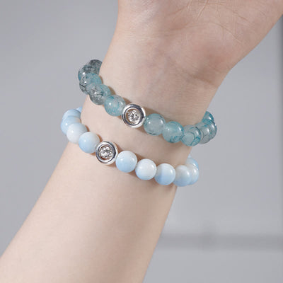 Olivenorma Blue Glass Crystal Beads Bracelet