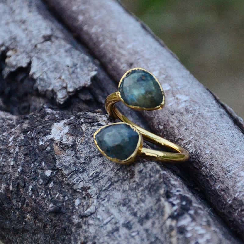 Olivenorma Natural Labradorite Surround Ring