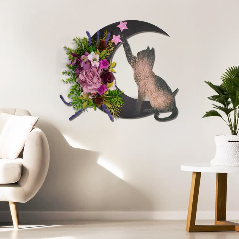 Olivenorma Celestial Lunar Moon And Kitty Wall Decor