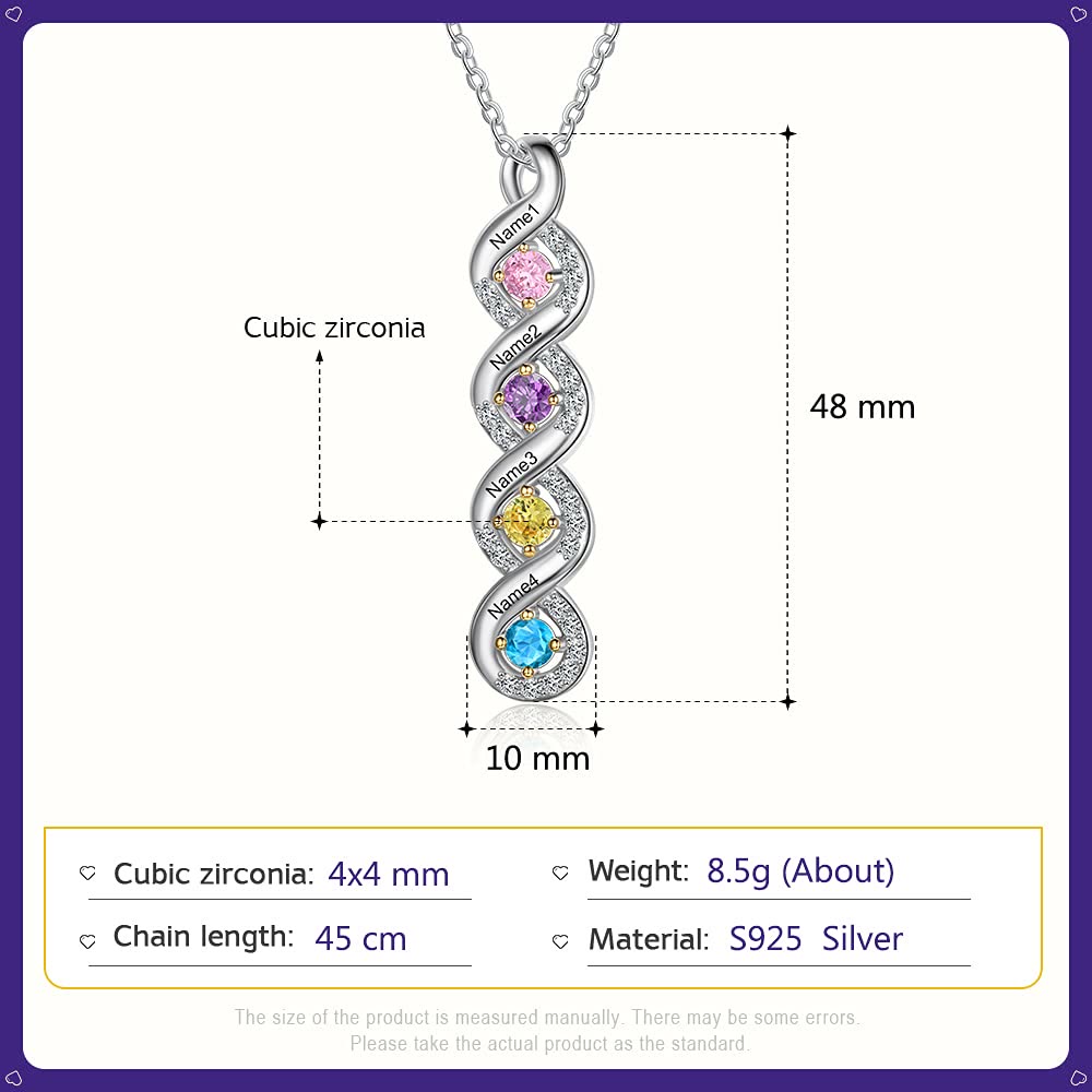 Olivenorma Women Birthstone Engraved Name Necklace