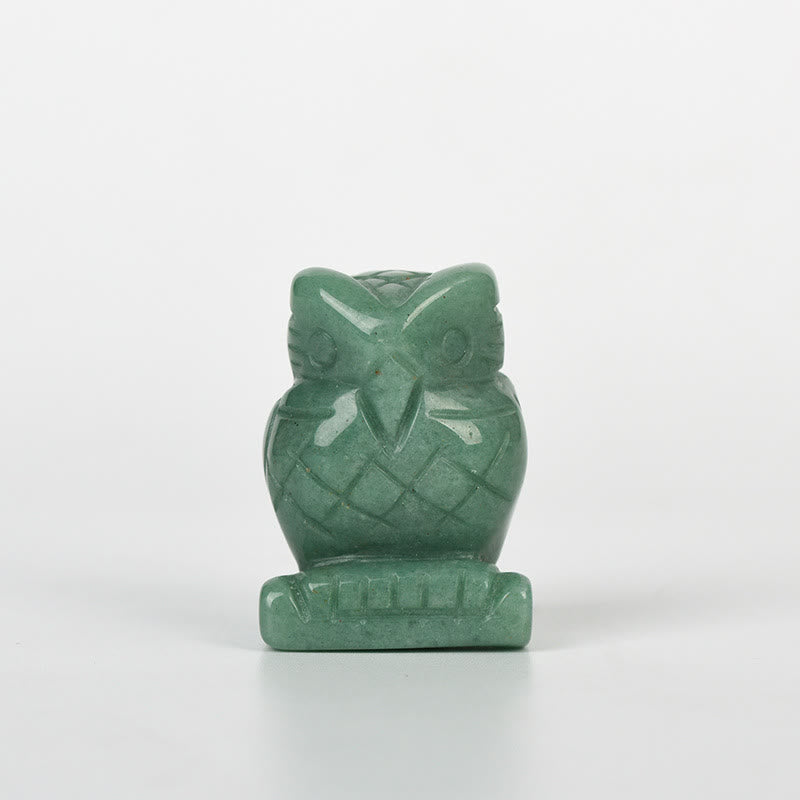 Olivenorma Natural Crystal Owl Ornament Carving Crafts