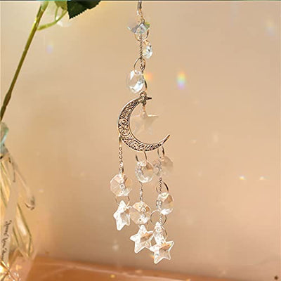 Olivenorma Moon Prism Crystal Suncatcher Wind Chime