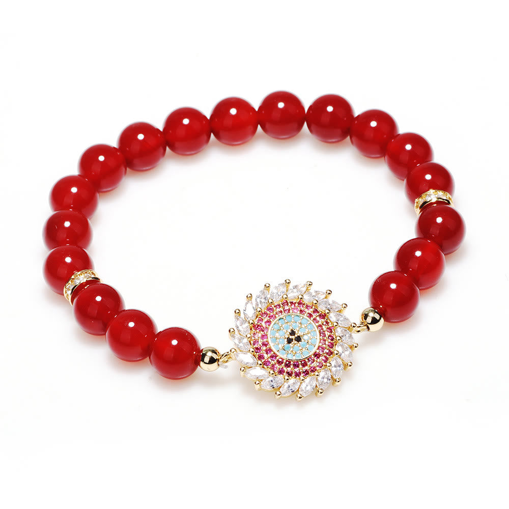 Olivenorma Red Agate Hand Beaded Bracelet