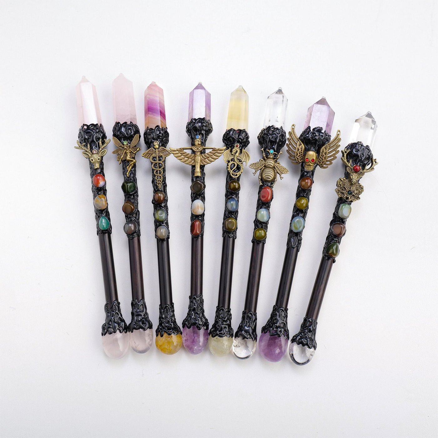 Olivenorma Natural Stone Magic Column Cosplay Halloween Crystal Wands