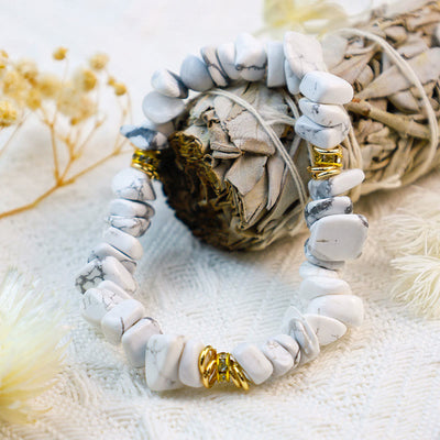 Olivenorma Irregular Stone Crystal Crushed Beads Bracelet