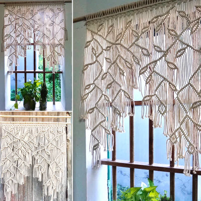 Olivenorma Leaf Shape Macrame Woven Wall Decor