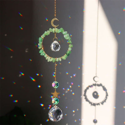 Olivenorma Crystal Circle Moon Healing Suncatcher