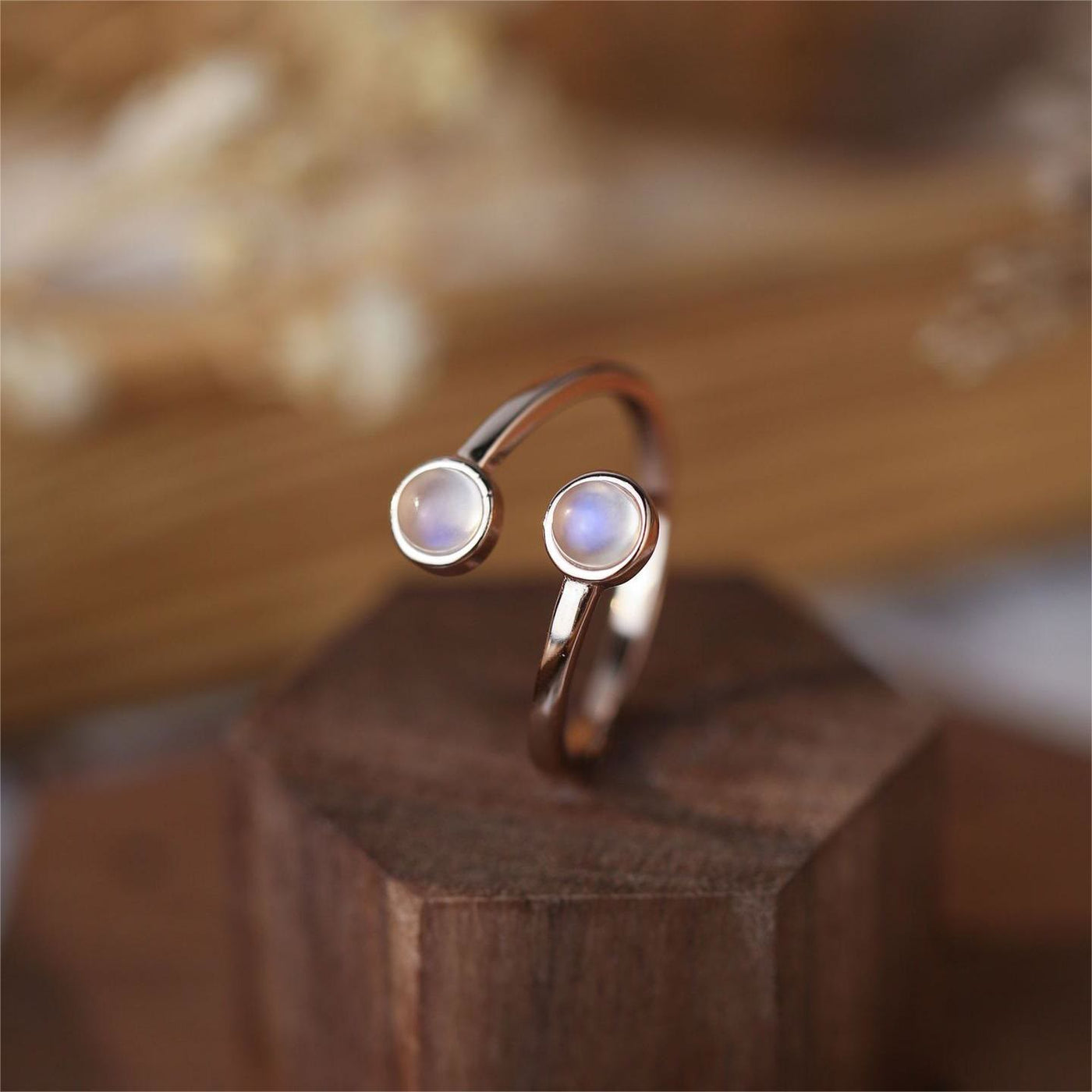 Olivenorma Moonstone S925 Open Adjustable Ring