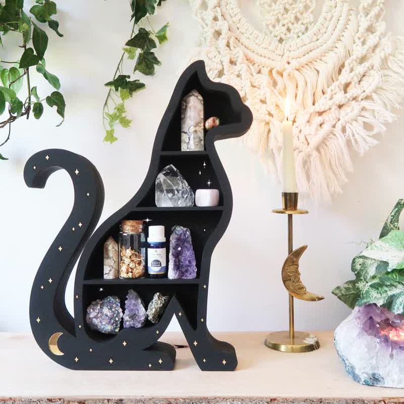 Cute Cat Moon Star Crystal Shelf