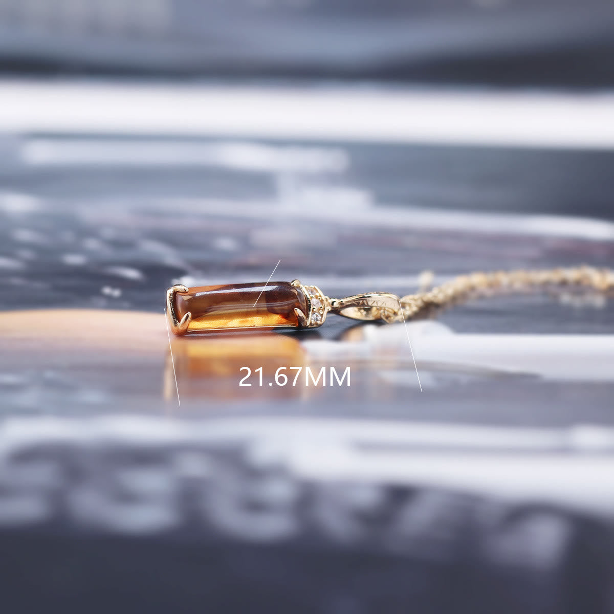 Olivenorma Artificial Amber Ring Pendant Necklace