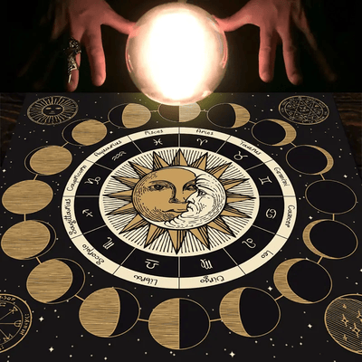 Olivenorma Astrology Wheel Moon Phase Zodiac Tarot Tablecloth