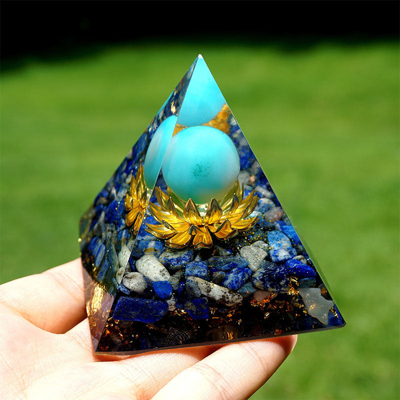 Olivenorma The Spiritual Expansion Turquoise & Lapis Lazuli Orgone Pyramid