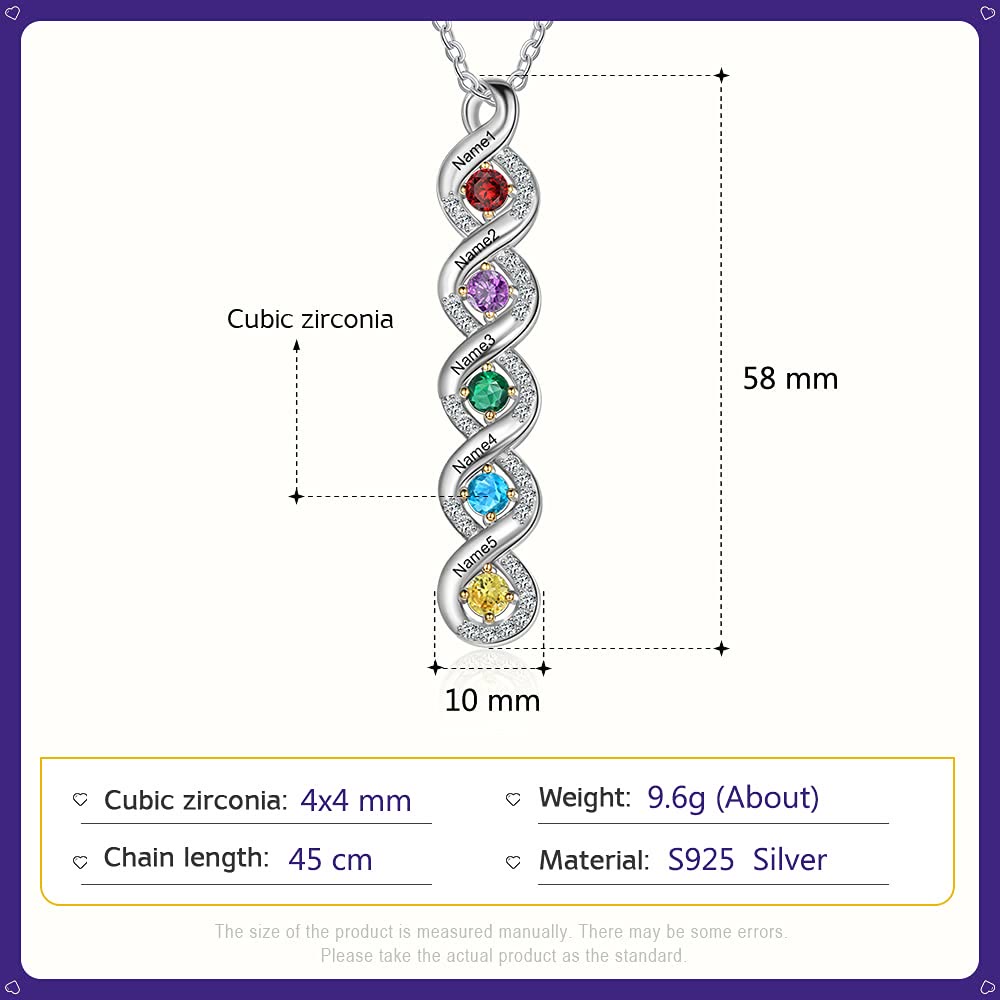 Olivenorma Women Birthstone Engraved Name Necklace