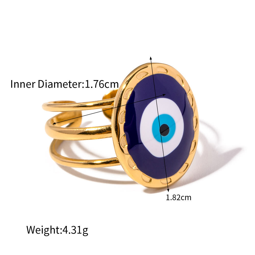 Olivenorma Various Evil Eye Glue Gold Adjustable Open Rings