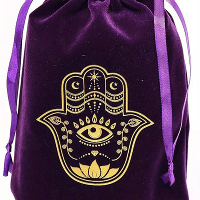 Olivenorma Hamsa Hand Velvet Jewelry Pouch Gift Bag