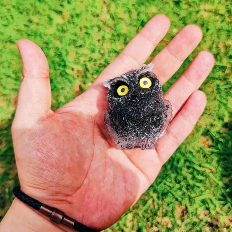 Olivenorma Natural Crystal Gemstone Owl