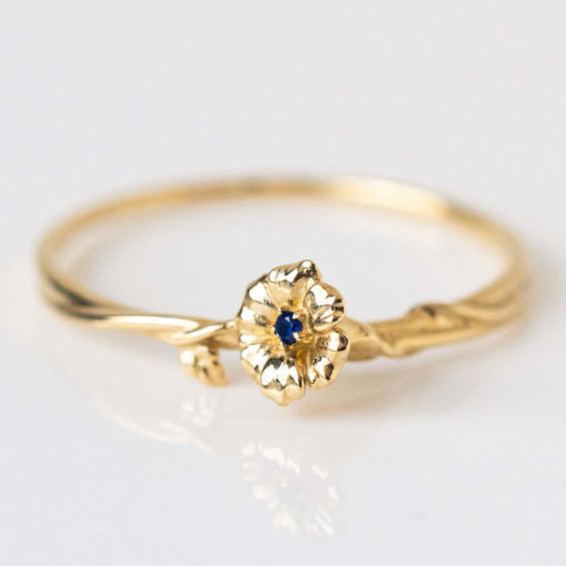 Olivenorma Dainty Statement Birth Flower Gold Ring